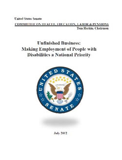 cover of Unfinished Business: Making Employment of People with Disabilities a National Priority