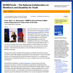 screenshot of NCWD/Youth blog post